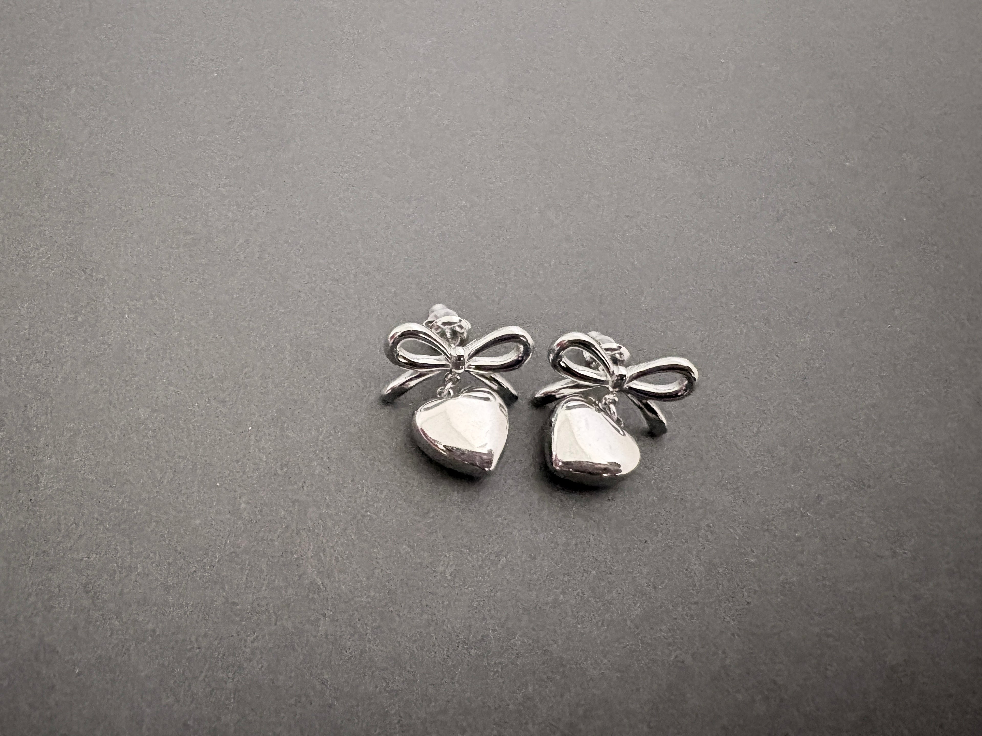 New 2026 trendy waterproof Bow Knot Heart Lover Earrings set stainless steel