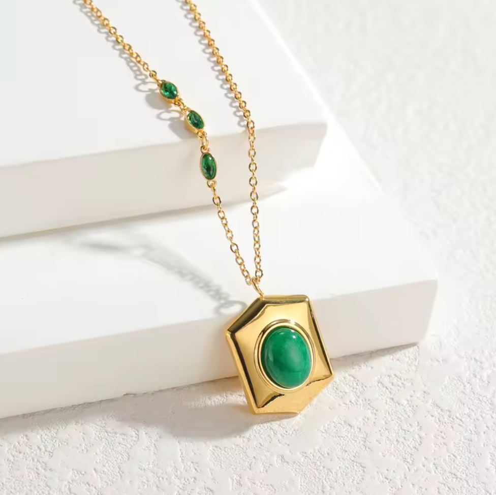 Luxury Fashion Vintage Jewelry Stainless Steel Geometric Collarbone Chain Necklace for Women