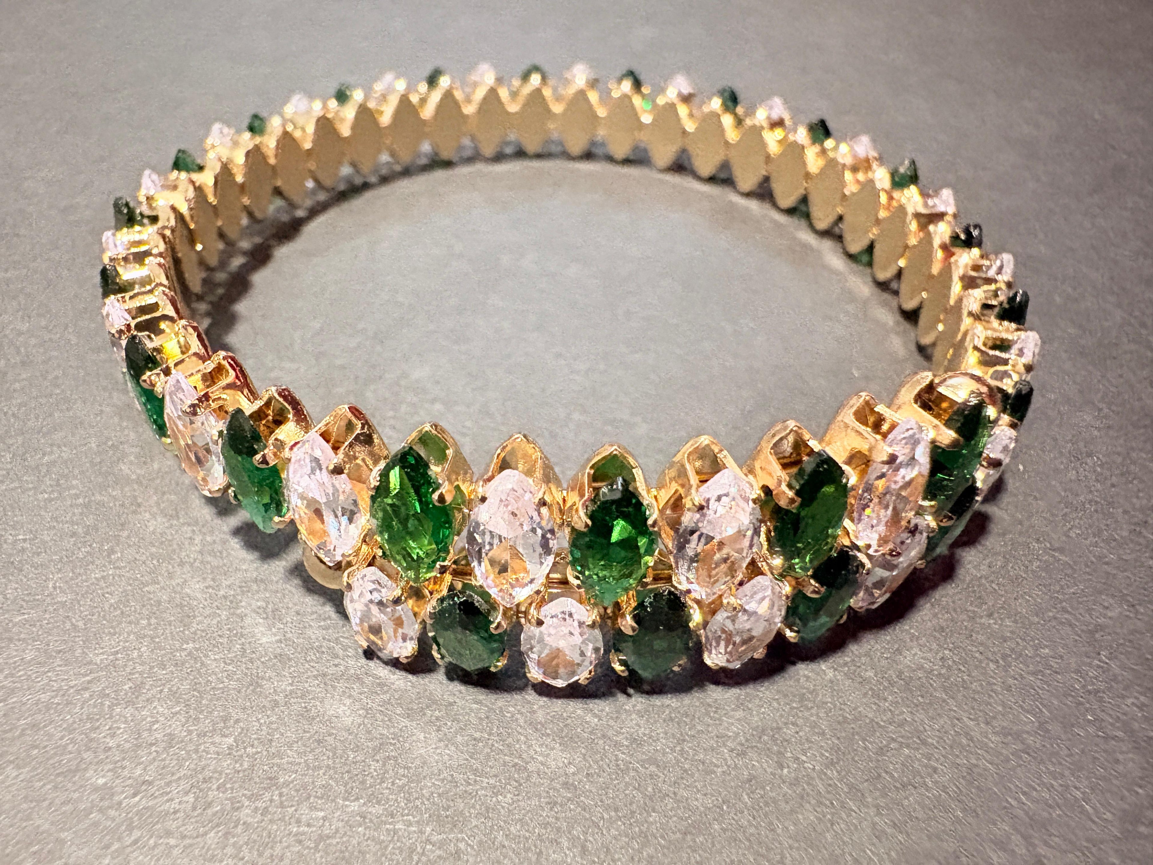 Adjustable 18K Gold Plated Stainless Steel Zircon Bracelet - Waterproof, Hypoallergenic Gift for Women