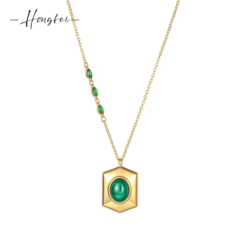 Luxury Fashion Vintage Jewelry Stainless Steel Geometric Collarbone Chain Necklace for Women